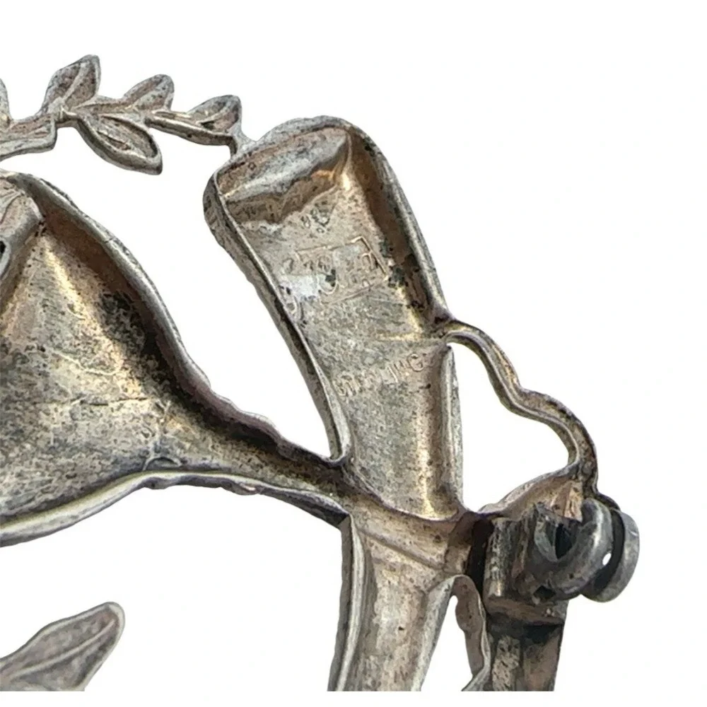 Vintage Estate Coro‎ Sterling Silver Horn of Plenty Brooch Pin! 132 - Picture 4 of 5